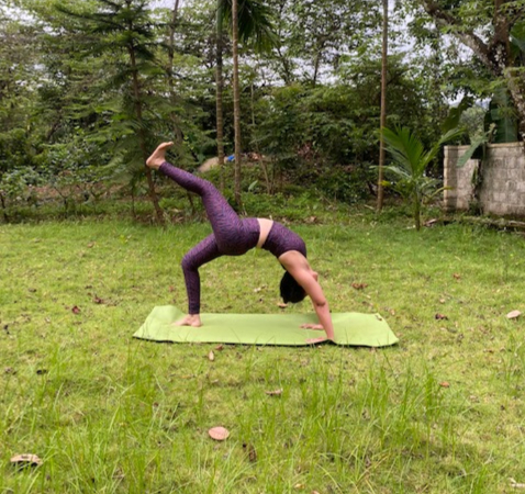 Yoga instructor teaching
